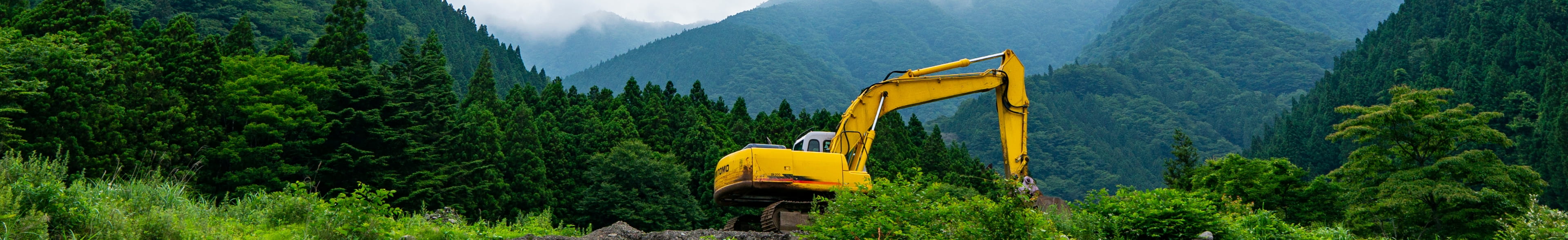 作業中のショベルカー